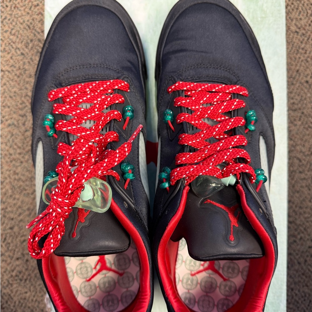 Jordan 5 Retro Low CLOT Jade: Sneakers Black and Red - Picture 3 of 5